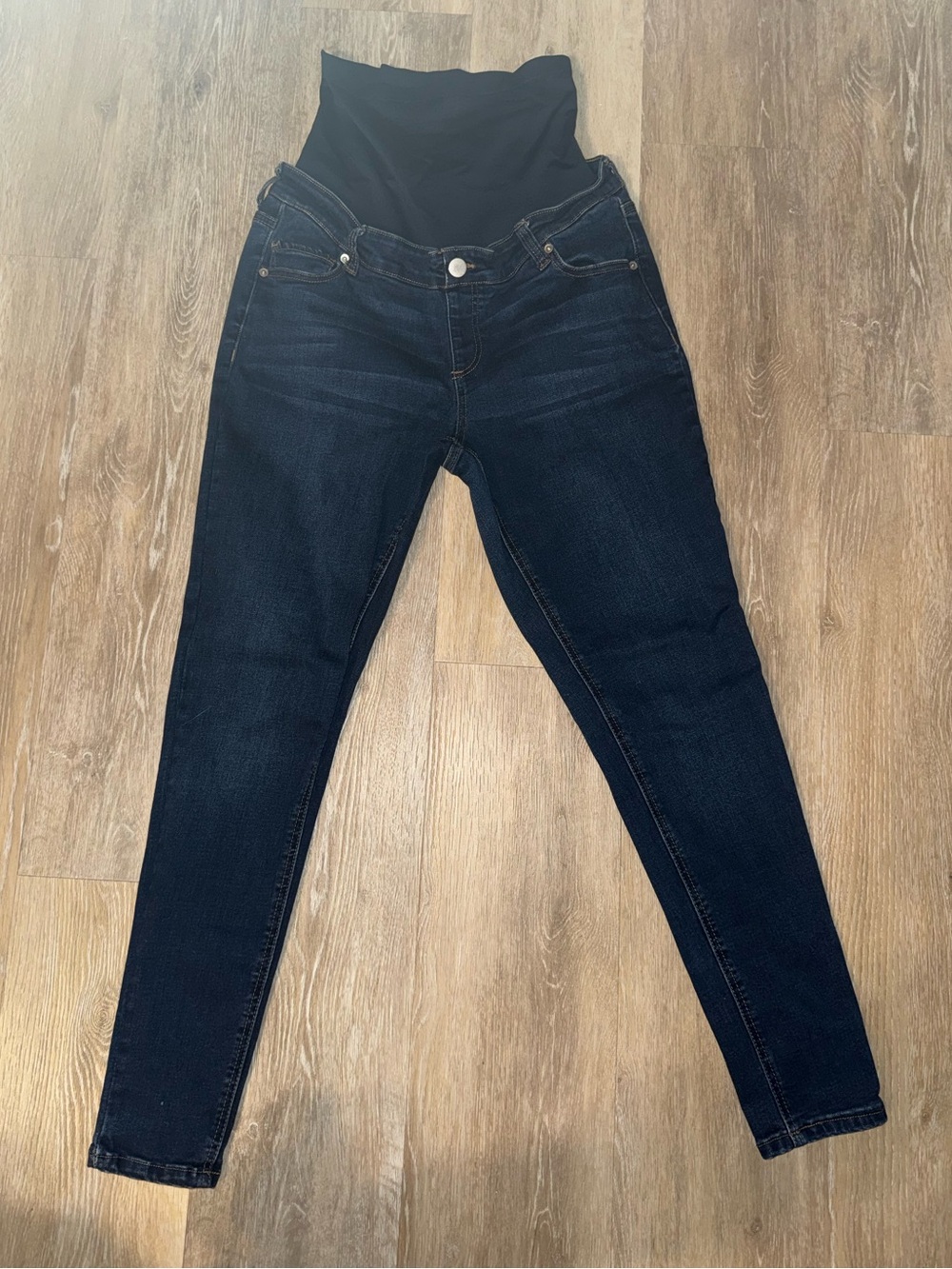 Maternity Dark Wash Stretch Skinny Jeans - Black Panel